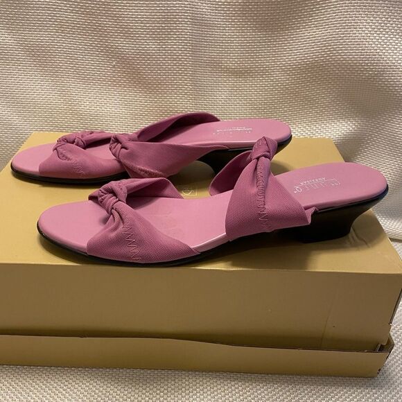 Munro lavender lilac purple slide on wedge low heel sandals size 11 comfort - Picture 3 of 12